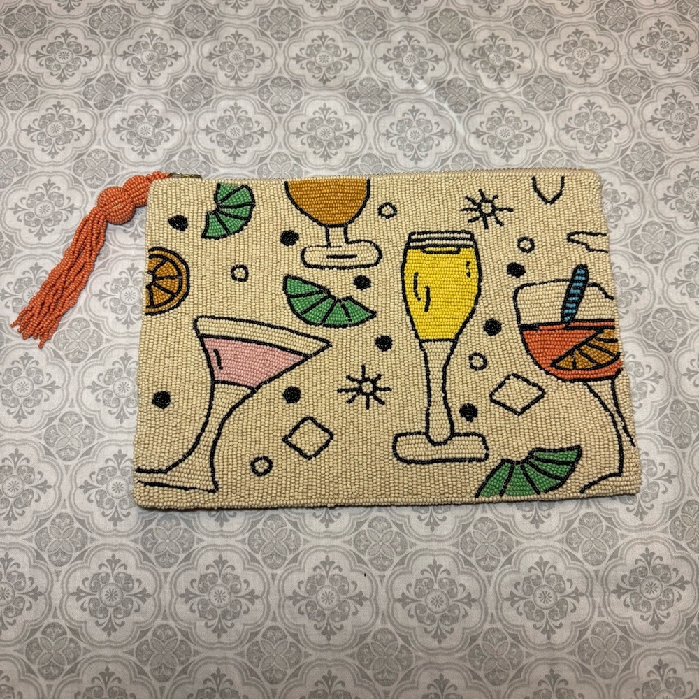NWOT The Fiona Large Beaded Pouch  Color: Cocktails - Picture 3 of 14
